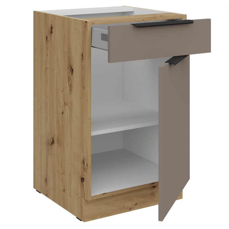 Casa si Gradina - Mobilier - Comode si corpuri - Corpuri bucatarie - Dulapior inferior, sandgrau/stejar artisan, FRISBO 50 D 1F 1S BB - Infinity.ro