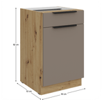 Casa si Gradina - Mobilier - Comode si corpuri - Corpuri bucatarie - Dulapior inferior, sandgrau/stejar artisan, FRISBO 50 D 1F 1S BB - Infinity.ro