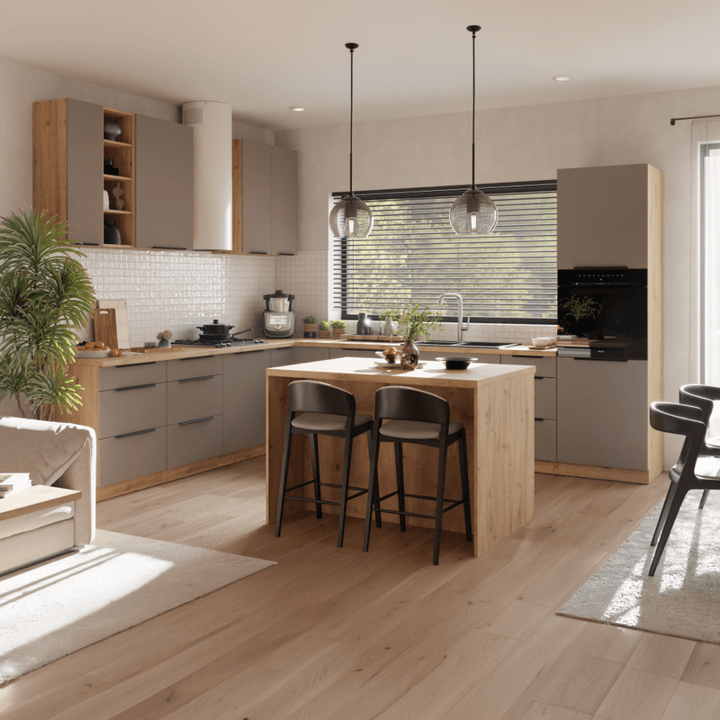Casa si Gradina - Mobilier - Comode si corpuri - Corpuri bucatarie - Dulapior pentru chiuveta, sandgrau/stejar artisan, FRISBO 50 ZL 1F BB - Infinity.ro