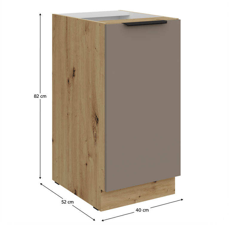 Casa si Gradina - Mobilier - Comode si corpuri - Corpuri bucatarie - Dulapior inferior, sandgrau/stejar artisan, FRISBO 40 D 1F BB - Infinity.ro