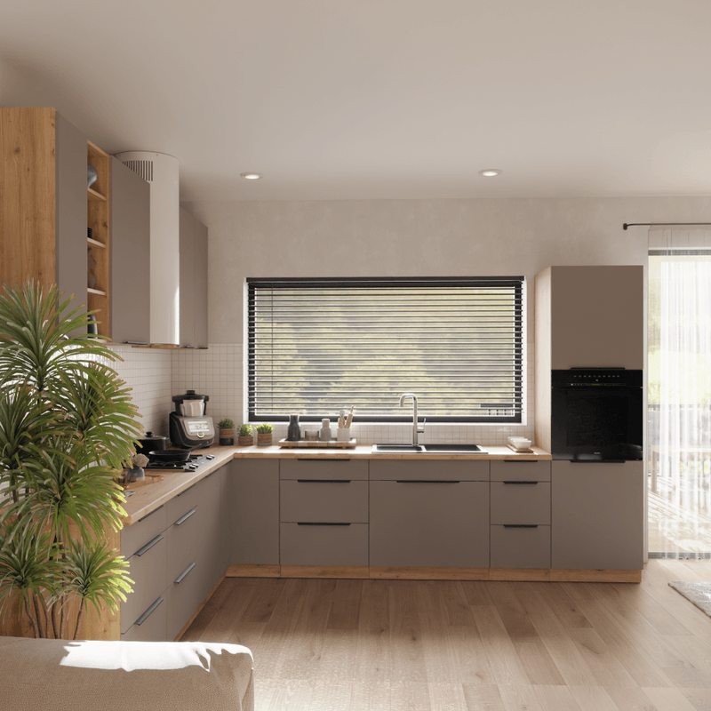 Casa si Gradina - Mobilier - Comode si corpuri - Corpuri bucatarie - Dulapior inferior, sandgrau/stejar artisan, FRISBO 50 D 1F 1S BB - Infinity.ro