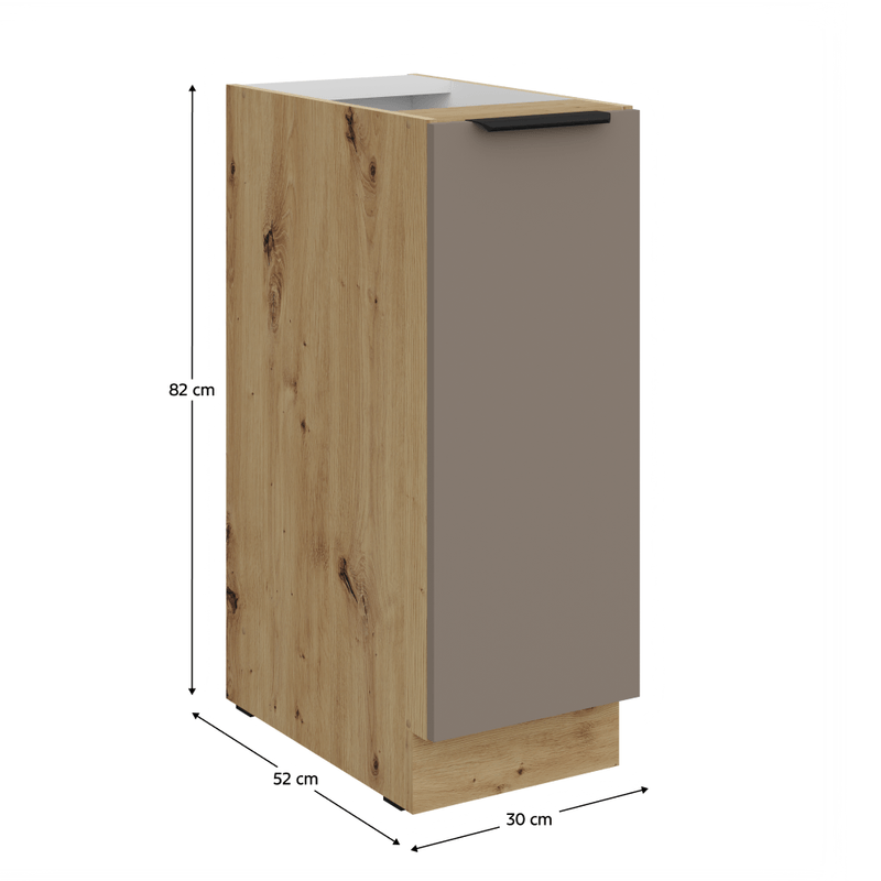 Casa si Gradina - Mobilier - Comode si corpuri - Corpuri bucatarie - Dulapior inferior cu cos extensibil, sandgrau/stejar artisan, FRISBO 30 D CARGO BB - Infinity.ro