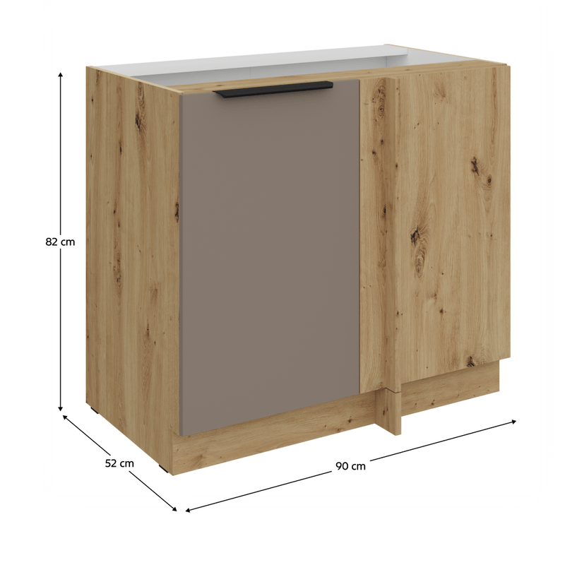 Casa si Gradina - Mobilier - Comode si corpuri - Corpuri bucatarie - Dulapior inferior, sandgrau/stejar artisan, FRISBO 105 ND 1F BB - Infinity.ro