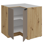 Casa si Gradina - Mobilier - Comode si corpuri - Corpuri bucatarie - Dulapior inferior de colt, sandgrau/stejar artisan, FRISBO 90x90 DN 2F BB - Infinity.ro