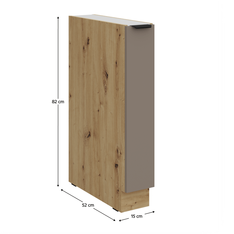Casa si Gradina - Mobilier - Comode si corpuri - Corpuri bucatarie - Dulapior inferior cu cos extensibil, sandgrau/stejar artisan, FRISBO 15 D CARGO BB - Infinity.ro
