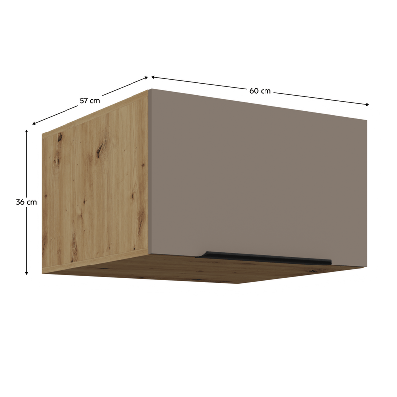 Casa si Gradina - Mobilier - Comode si corpuri - Corpuri bucatarie - Dulapior superior, sandgrau/stejar artisan, FRISBO 60 NAGU-36 1F - Infinity.ro