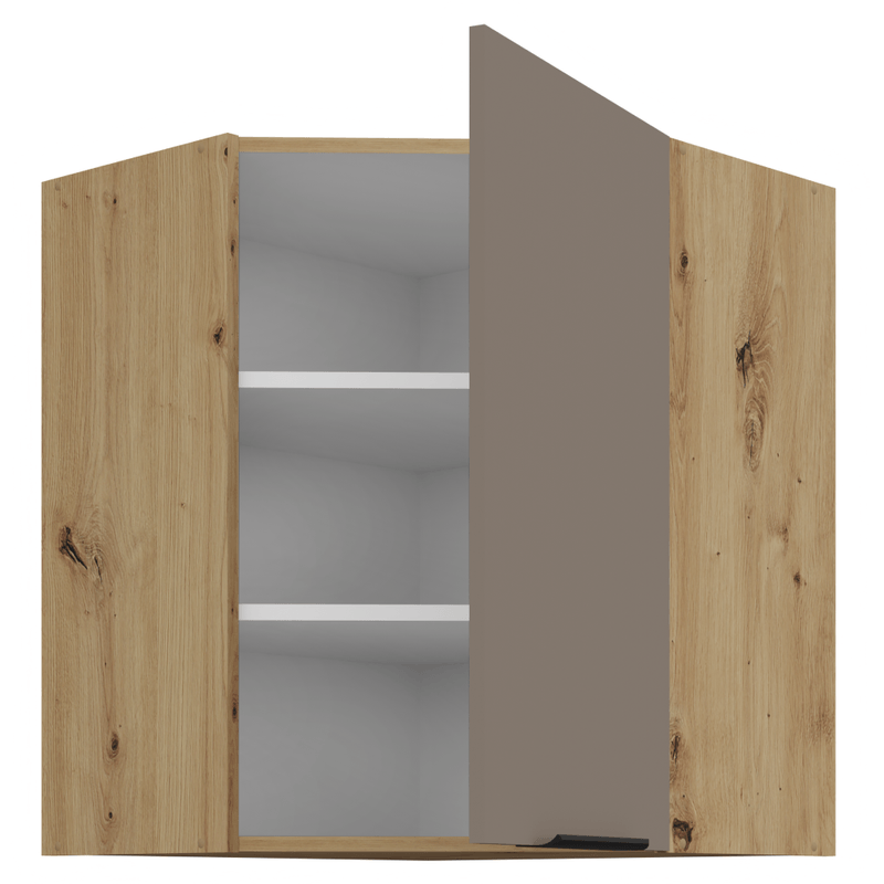 Casa si Gradina - Mobilier - Comode si corpuri - Corpuri bucatarie - Dulapior de colt superior, sandgrau/stejar artisan, FRISBO 60x60 GN-72 1F - Infinity.ro