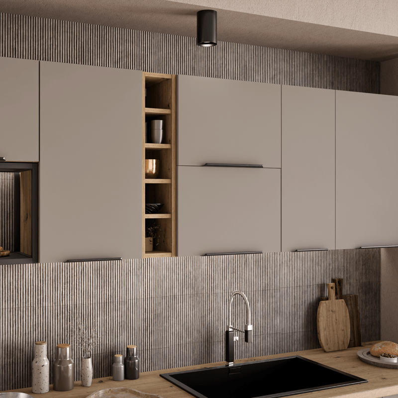 Casa si Gradina - Mobilier - Comode si corpuri - Corpuri bucatarie - Dulapior superior, sandgrau/stejar artisan, FRISBO 60 G-108 1F - Infinity.ro
