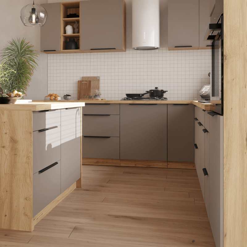 Casa si Gradina - Mobilier - Comode si corpuri - Corpuri bucatarie - Dulapior superior, sandgrau/stejar artisan, FRISBO 60 G-72 1F - Infinity.ro
