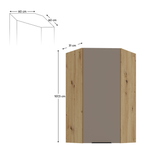 Casa si Gradina - Mobilier - Comode si corpuri - Corpuri bucatarie - Dulapior de colt superior, sandgrau/stejar artisan, FRISBO 60x60 GN-108 1F - Infinity.ro