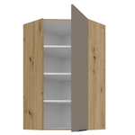 Casa si Gradina - Mobilier - Comode si corpuri - Corpuri bucatarie - Dulapior de colt superior, sandgrau/stejar artisan, FRISBO 60x60 GN-108 1F - Infinity.ro