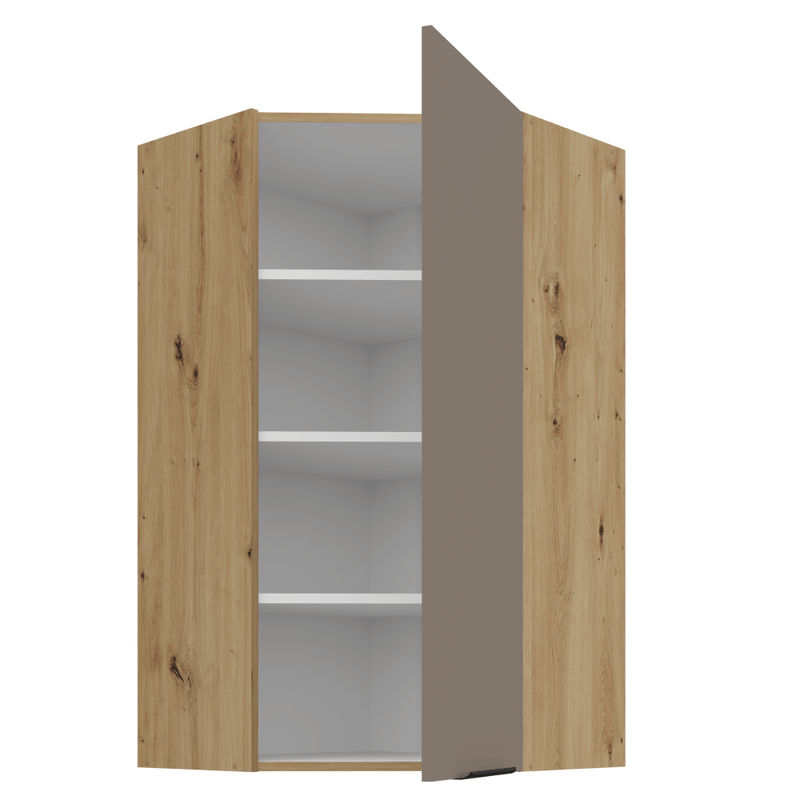 Casa si Gradina - Mobilier - Comode si corpuri - Corpuri bucatarie - Dulapior de colt superior, sandgrau/stejar artisan, FRISBO 60x60 GN-108 1F - Infinity.ro