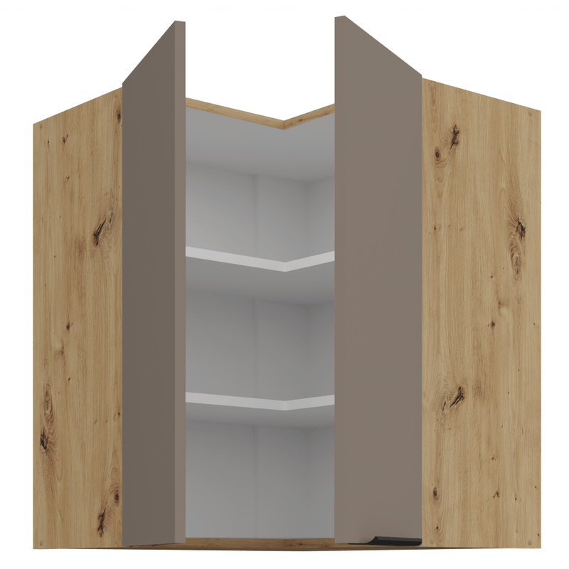 Casa si Gradina - Mobilier - Comode si corpuri - Corpuri bucatarie - Dulapior de colt superior, sandgrau/stejar artisan, FRISBO 60x60 GN-72 2F - Infinity.ro