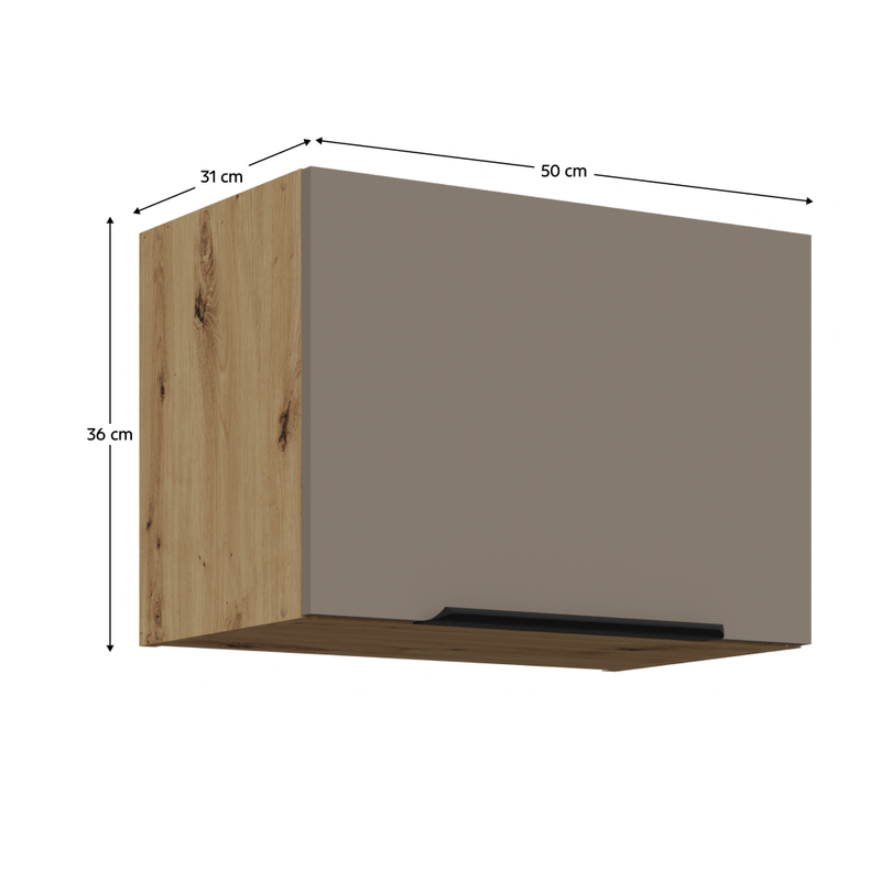 Casa si Gradina - Mobilier - Comode si corpuri - Corpuri bucatarie - Dulapior superior, sandgrau/stejar artisan, FRISBO 50 GU-36 1F - Infinity.ro