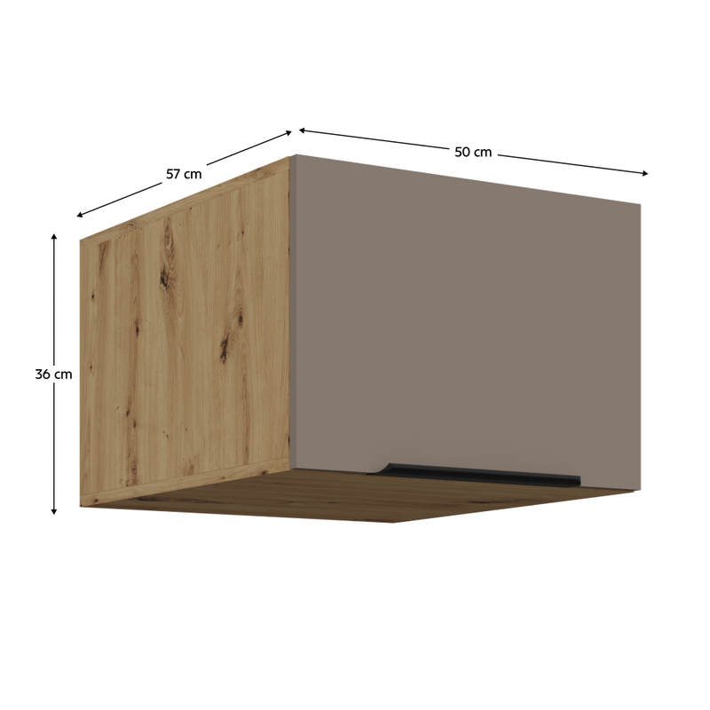 Casa si Gradina - Mobilier - Comode si corpuri - Corpuri bucatarie - Dulapior superior, sandgrau/stejar artisan, FRISBO 50 NAGU-36 1F - Infinity.ro