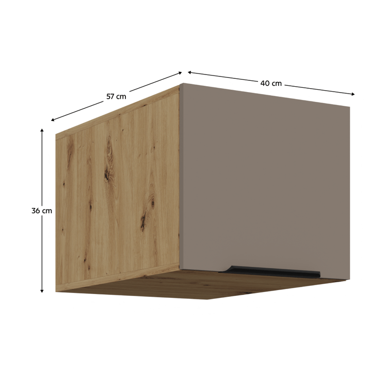 Casa si Gradina - Mobilier - Comode si corpuri - Corpuri bucatarie - Dulapior superior, sandgrau/stejar artisan, FRISBO 40 NAGU-36 1F - Infinity.ro