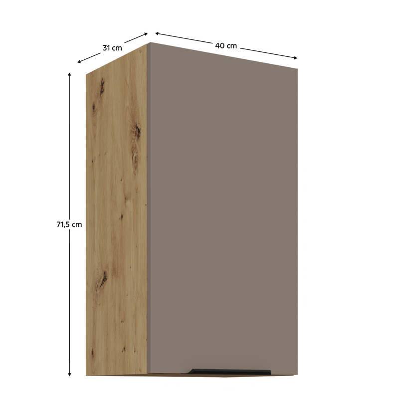 Casa si Gradina - Mobilier - Comode si corpuri - Corpuri bucatarie - Dulapior superior, sandgrau/stejar artisan, FRISBO 40 G-72 1F - Infinity.ro