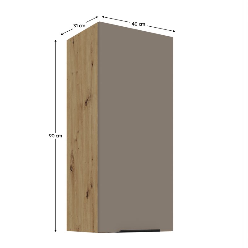 Casa si Gradina - Mobilier - Comode si corpuri - Corpuri bucatarie - Dulapior superior, sandgrau/stejar artisan, FRISBO 40 G-90 1F - Infinity.ro