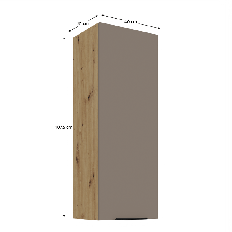 Casa si Gradina - Mobilier - Comode si corpuri - Corpuri bucatarie - Dulapior superior, sandgrau/stejar artisan, FRISBO 40 G-108 1F - Infinity.ro