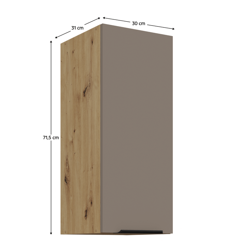 Casa si Gradina - Mobilier - Comode si corpuri - Corpuri bucatarie - Dulapior superior, sandgrau/stejar artisan, FRISBO 30 G-72 1F - Infinity.ro