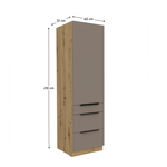 Casa si Gradina - Mobilier - Comode si corpuri - Corpuri bucatarie - Dulapior inalt, sandgrau/stejar artisan, FRISBO 60 DKS-210 3S1F - Infinity.ro