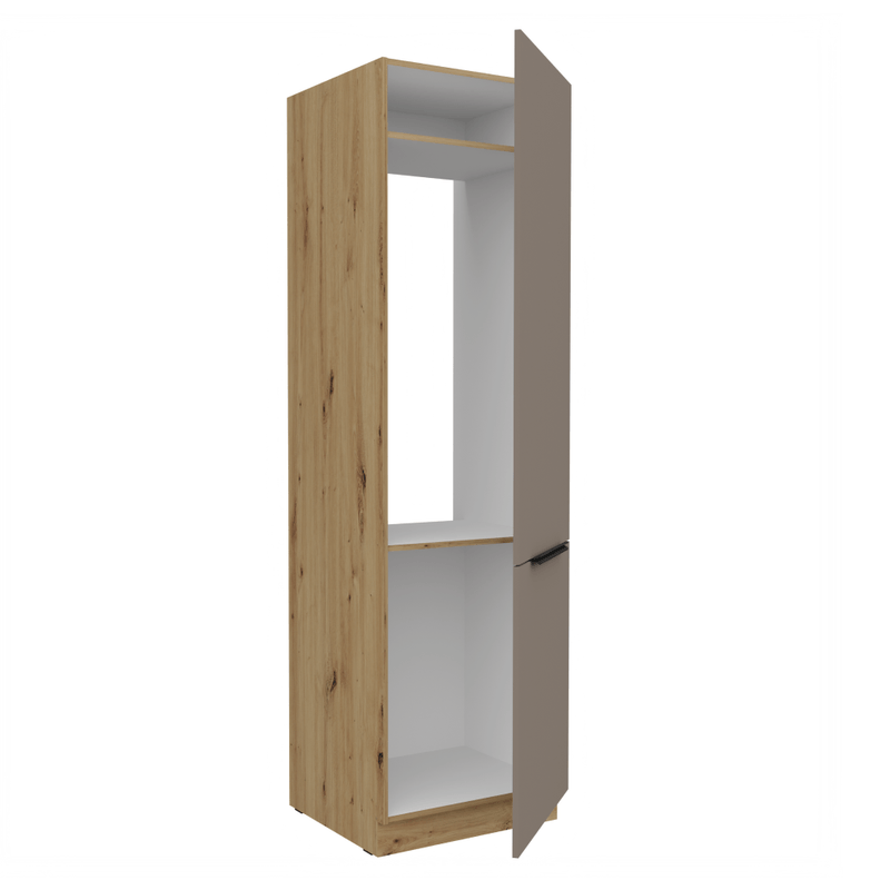 Casa si Gradina - Mobilier - Comode si corpuri - Corpuri bucatarie - Dulapior pentru frigider incorporabil, sandgrau/stejar artisan, FRISBO 60 LO-210 2F - Infinity.ro