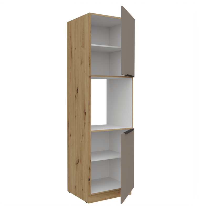 Casa si Gradina - Mobilier - Comode si corpuri - Corpuri bucatarie - Dulapior inalt pentru cuptor incorporabil, sandgrau/stejar artisan, FRISBO 60 DP-210 2F - Infinity.ro