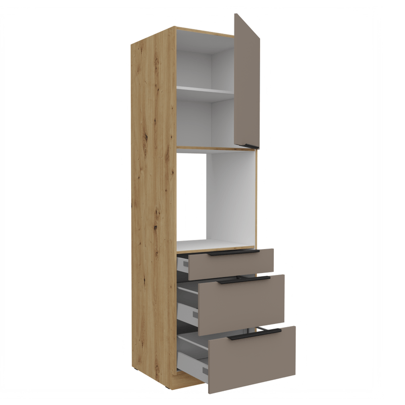 Casa si Gradina - Mobilier - Comode si corpuri - Corpuri bucatarie - Dulapior inalt pentru cuptor incorporabil, sandgrau/stejar artisan, FRISBO 60 DPS-210 3S1F - Infinity.ro