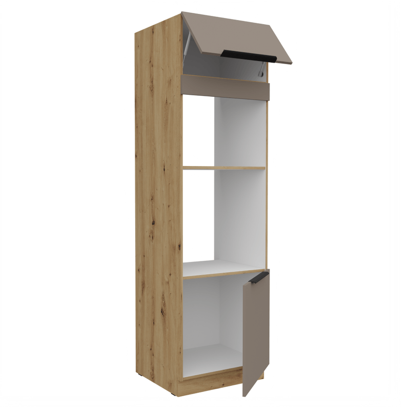 Casa si Gradina - Mobilier - Comode si corpuri - Corpuri bucatarie - Dulapior inalt pentru cuptor si cuptor cu microunde, sandgrau/stejar artisan, FRISBO 60 DPM-210 2F - Infinity.ro