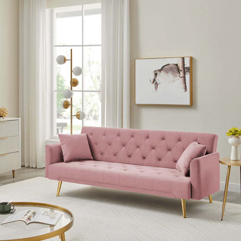 Casa si Gradina - Mobilier - Canapele si coltare - Canapele - Canapea extensibila, roz/gold crom-auriu, ALISIA - Infinity.ro