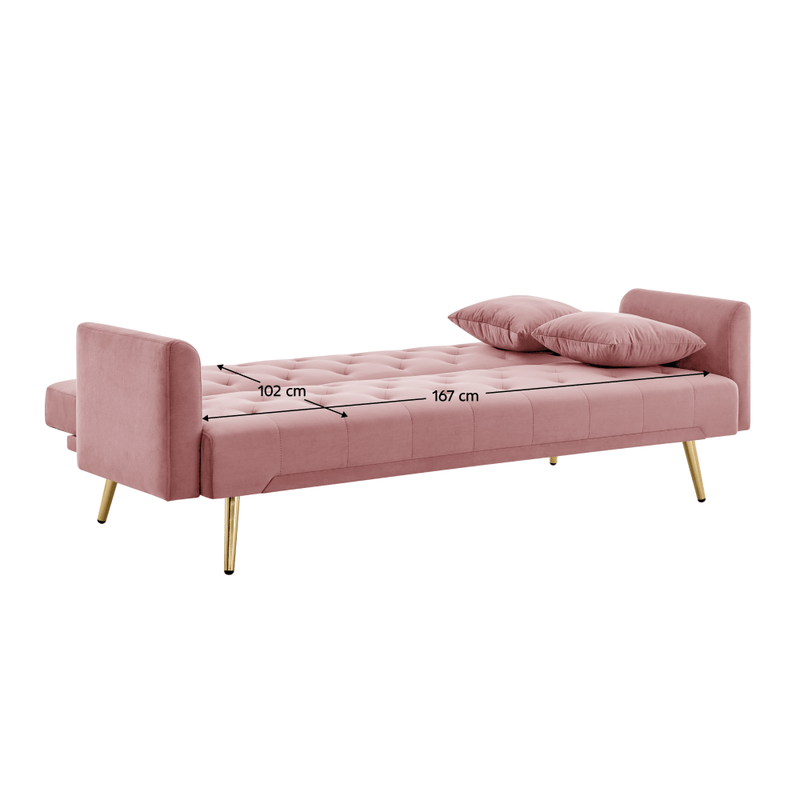 Casa si Gradina - Mobilier - Canapele si coltare - Canapele - Canapea extensibila, roz/gold crom-auriu, ALISIA - Infinity.ro