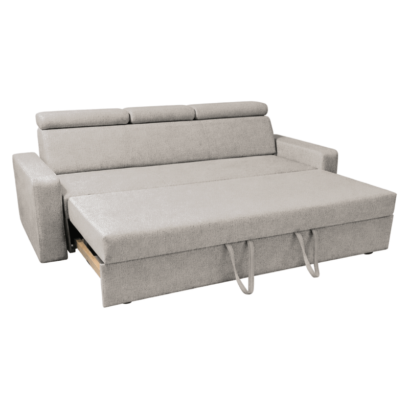 Casa si Gradina - Mobilier - Canapele si coltare - Canapele - Canapea extensibila, material textil bej gri Taupe, KINGA - Infinity.ro