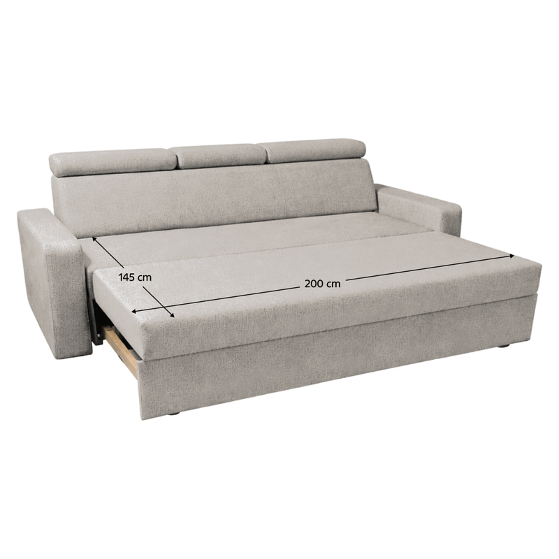 Casa si Gradina - Mobilier - Canapele si coltare - Canapele - Canapea extensibila, material textil bej gri Taupe, KINGA - Infinity.ro
