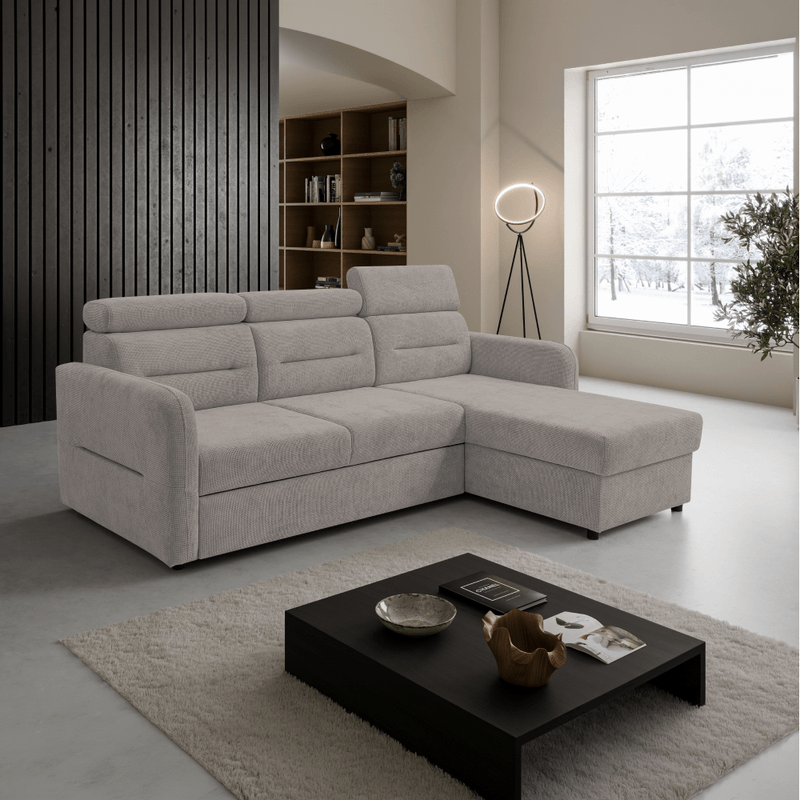 Casa si Gradina - Mobilier - Canapele si coltare - Coltare - Set de canapea universala, bej-gri Taupe, GILESA ROH L - Infinity.ro