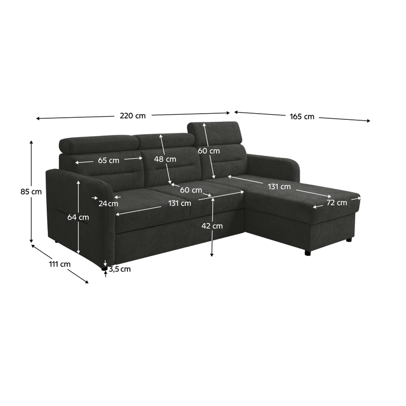 Casa si Gradina - Mobilier - Canapele si coltare - Coltare - Set de canapea universala, gri, GILESA ROH L - Infinity.ro