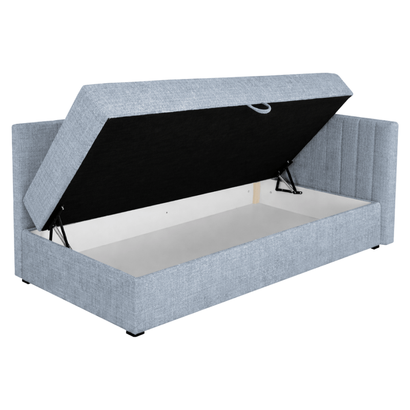 Casa si Gradina - Mobilier - Paturi si accesorii - Paturi - Pat de zi cu spatiu de depozitare, 90x200, albastru deschis, LUIZA - Infinity.ro