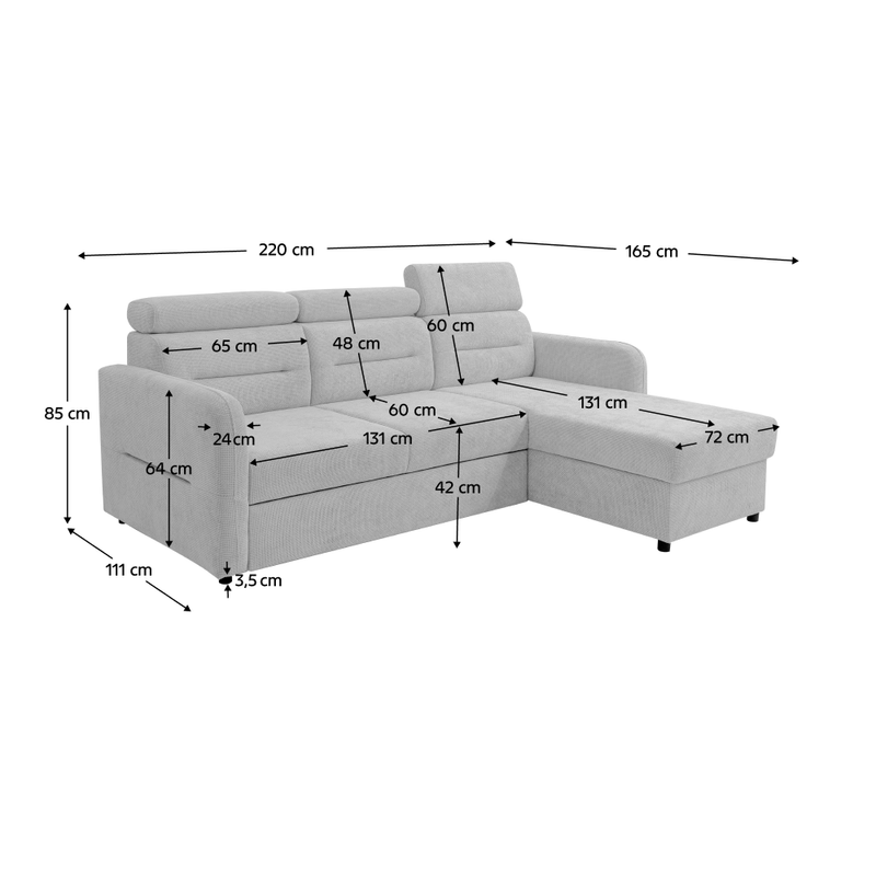 Casa si Gradina - Mobilier - Canapele si coltare - Coltare - Set de canapea universala, gri deschis, GILESA ROH L - Infinity.ro
