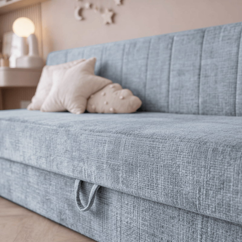 Casa si Gradina - Mobilier - Paturi si accesorii - Paturi - Pat de zi cu spatiu de depozitare, 90x200, albastru deschis, LUIZA - Infinity.ro