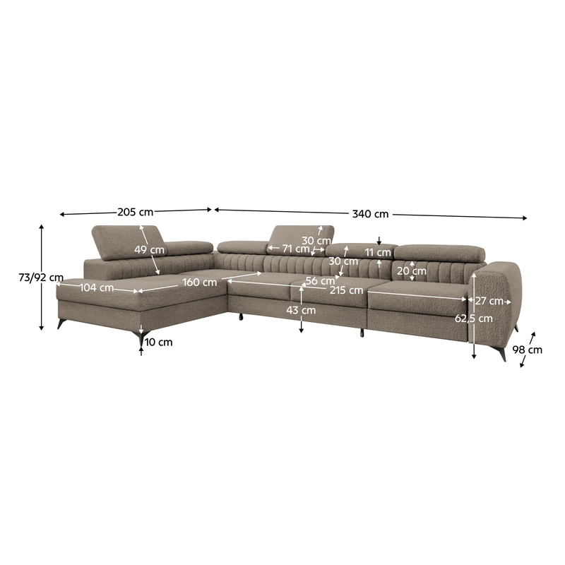 Casa si Gradina - Mobilier - Canapele si coltare - Coltare - Set de canapea de colt, maro, pe stanga, PONTI MAXI ROH - Infinity.ro