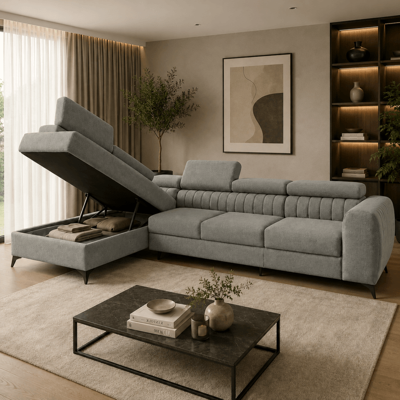 Casa si Gradina - Mobilier - Canapele si coltare - Coltare - Set de canapea de colt, gri, pe stanga, PONTI MAXI ROH - Infinity.ro
