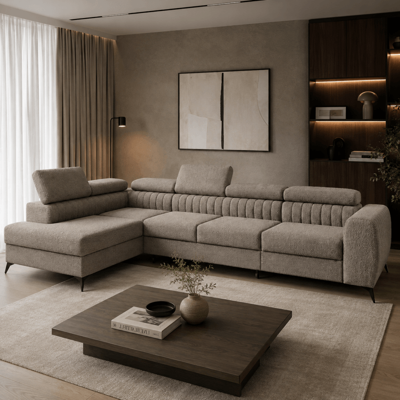 Casa si Gradina - Mobilier - Canapele si coltare - Coltare - Set de canapea de colt, maro, pe stanga, PONTI MAXI ROH - Infinity.ro
