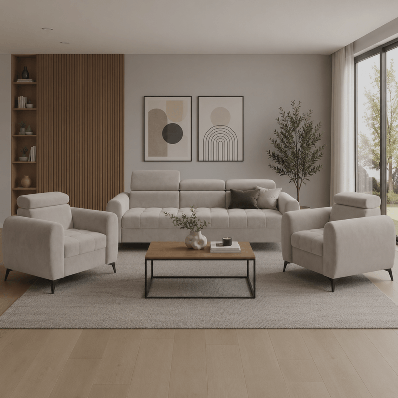 Casa si Gradina - Mobilier - Canapele si coltare - Canapele - Canapea extensibila cu 3 locuri, bej Taupe, BARELO - Infinity.ro