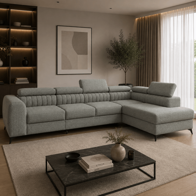 Casa si Gradina - Mobilier - Canapele si coltare - Coltare - Set de canapea de colt, gri, pe dreapta, PONTI MAXI ROH - Infinity.ro