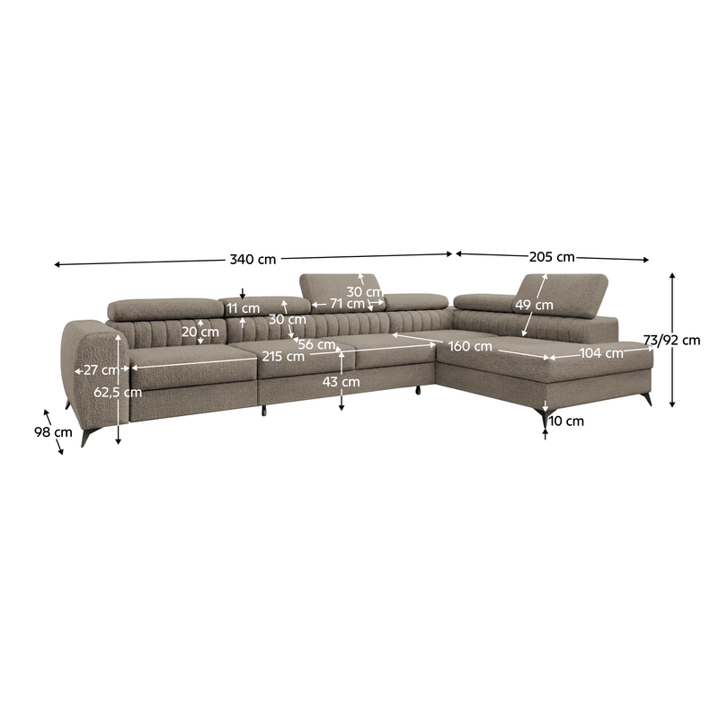Casa si Gradina - Mobilier - Canapele si coltare - Coltare - Set de canapea de colt, maro, pe dreapta, PONTI MAXI ROH - Infinity.ro
