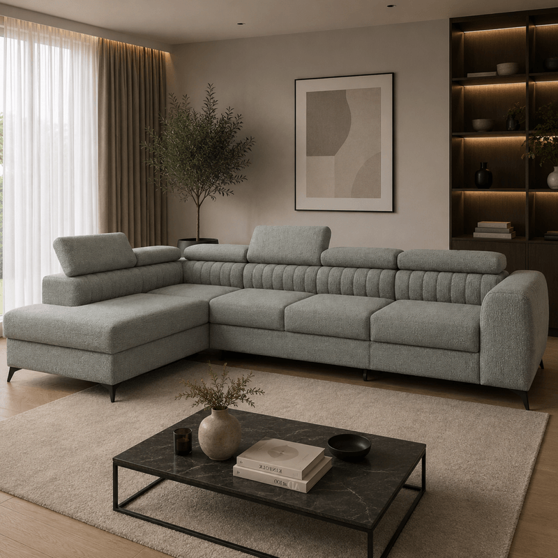 Casa si Gradina - Mobilier - Canapele si coltare - Coltare - Set de canapea de colt, gri, pe stanga, PONTI MAXI ROH - Infinity.ro