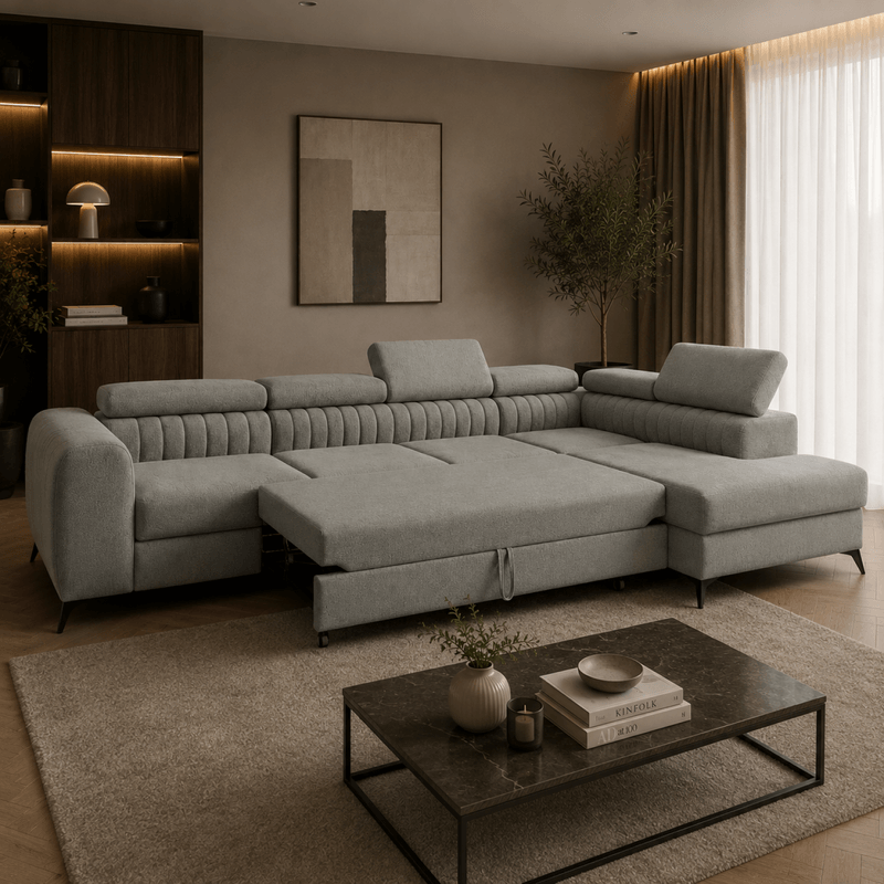 Casa si Gradina - Mobilier - Canapele si coltare - Coltare - Set de canapea de colt, gri, pe dreapta, PONTI MAXI ROH - Infinity.ro