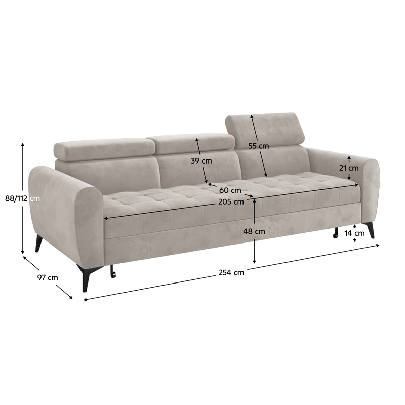 Casa si Gradina - Mobilier - Canapele si coltare - Canapele - Canapea extensibila cu 3 locuri, bej Taupe, BARELO - Infinity.ro