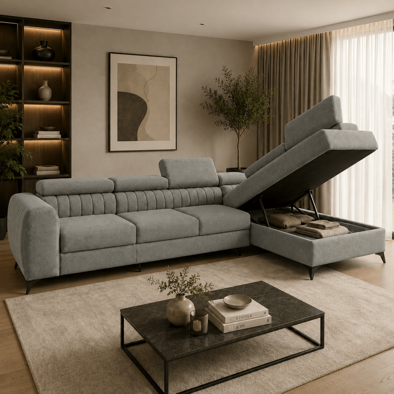 Casa si Gradina - Mobilier - Canapele si coltare - Coltare - Set de canapea de colt, gri, pe dreapta, PONTI MAXI ROH - Infinity.ro