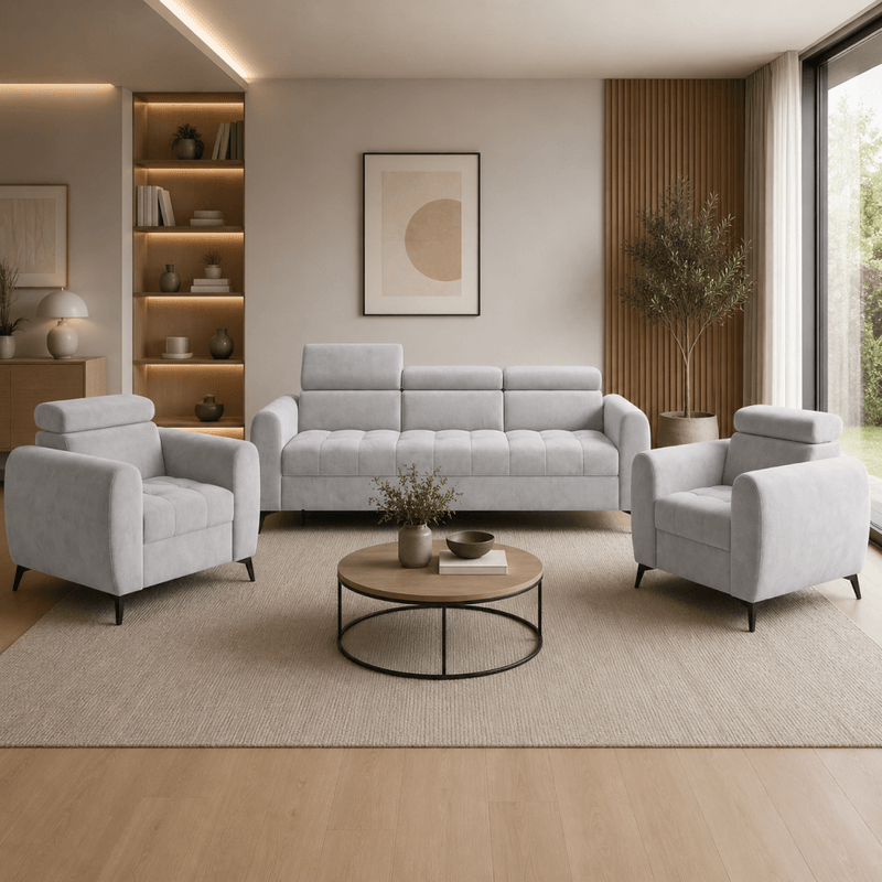 Casa si Gradina - Mobilier - Canapele si coltare - Canapele - Canapea extensibila cu 3 locuri, gri deschis, BARELO - Infinity.ro