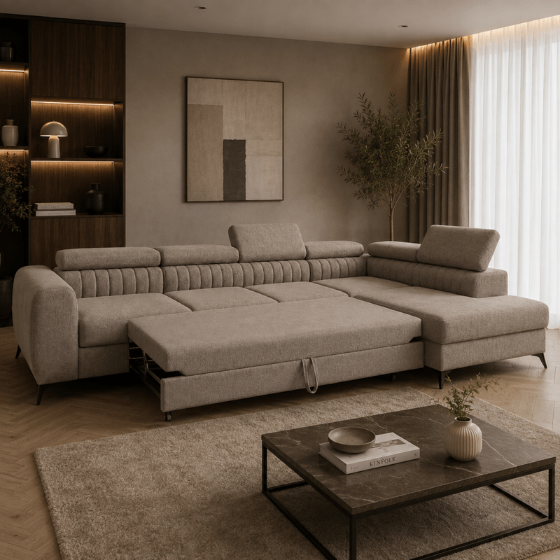 Casa si Gradina - Mobilier - Canapele si coltare - Coltare - Set de canapea de colt, maro, pe dreapta, PONTI MAXI ROH - Infinity.ro